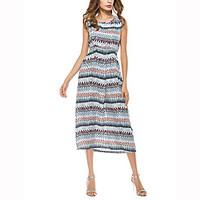 womens beach holiday street chic sheath dress print v neck knee length ...