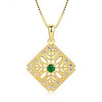 Women\'s Pendant Necklaces Emerald Jewelry Emerald Alloy Euramerican Fashion Simple Style Jewelry 147 Wedding Party Birthday Party/ Evening