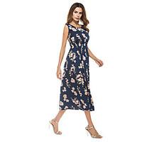 womens beach holiday sexy vintage street chic loose dress print round  ...