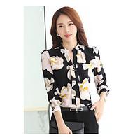 womens casualdaily simple spring shirt floral crew neck long sleeve po ...