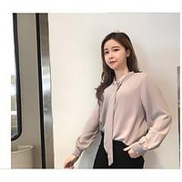 womens going out casualdaily cute blouse solid halter long sleeve cott ...