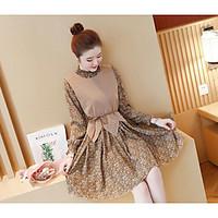 womens casualdaily cute loose dress print crew neck above knee long sl ...