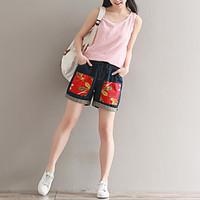 womens high rise strenchy shorts pants street chic loose solid