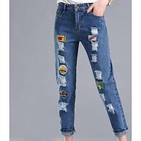 womens high rise strenchy jeans pants street chic straight solid