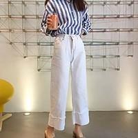 womens mid rise micro elastic loose pants simple relaxed solid