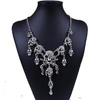 womens statement necklaces simulated diamond alloy skull skeleton fash ...