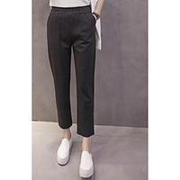 womens high waist high elasticity chinos pants simple slim solid