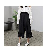 womens high waist strenchy loose pants simple relaxed solid