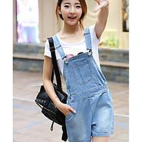 womens high rise micro elastic overalls pants street chic loose solid