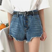 womens high rise strenchy shorts pants street chic loose solid