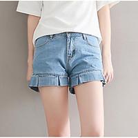 womens mid rise inelastic shorts pants simple wide leg solid