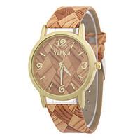 Women\'s Fashion Watch Wood Watch / Quartz Leather Band Casual Multi-Colored Strap Watch