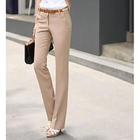 womens mid rise inelastic business pants simple bootcut solid