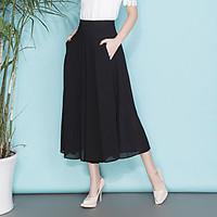 womens high rise micro elastic chinos pants simple wide leg chiffon so ...