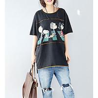 womens casual simple t shirt solid print round neck sleeve cotton