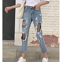 womens high rise strenchy jeans pants street chic straight solid