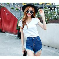 womens high rise inelastic shorts pants simple wide leg solid