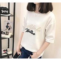 womens casual simple t shirt characters round neck half sleeve cotton