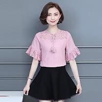 womens going out party simple sophisticated all seasons blouse solid r ...