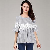 womens going out work simple sophisticated all seasons blouse solid st ...