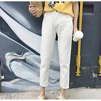 womens low rise inelastic jeans pants simple straight solid