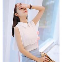 womens work simple shirt solid shirt collar short sleeve silk sheer