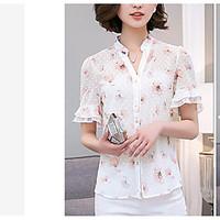 womens casualdaily simple blouse floral v neck short sleeve acrylic