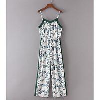 womens high waist micro elastic overalls pants sexy relaxed print