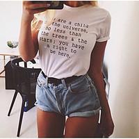 womens going out casualdaily sexy cute spring summer t shirt solid let ...