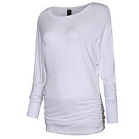 womens casualdaily simple all seasons t shirt solid round neck long sl ...