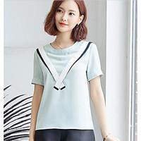 womens casual simple summer t shirt solid round neck short sleeve cott ...