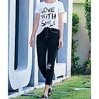 womens high waist micro elastic jeans pants simple bodycon quotes sayi ...