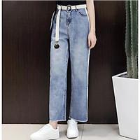 womens mid rise micro elastic jeans pants simple slim solid striped