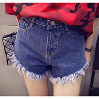 womens mid rise micro elastic jeans shorts pants street chic straight  ...