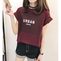 womens casualdaily simple summer t shirt letter round neck short sleev ...