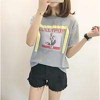 womens casualdaily cute summer t shirt print round neck short sleeve c ...