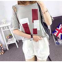 womens casualdaily simple summer t shirt striped round neck short slee ...