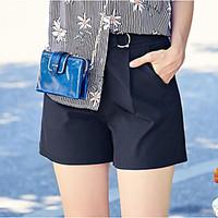 womens high waist inelastic shorts pants simple relaxed solid