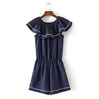 womens mid rise casualdaily rompers simple slim solid color summer