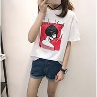 womens casualdaily vintage summer t shirt print round neck short sleev ...