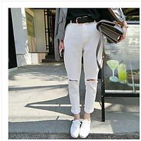 womens high rise micro elastic chinos pants sexy slim solid