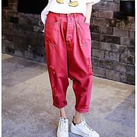 womens mid rise strenchy harem pants simple harem solid