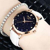 Women\'s Fashion Watch Quartz Water Resistant / Water Proof Leather Band Black White Blue Red Purple