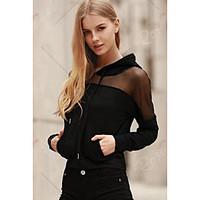 womens casualdaily hoodie solid pure color round neck micro elastic co ...