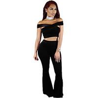 womens luxury velvet crop top and flared pant set