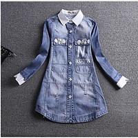 womens daily vintage summer shirt solid shirt collar long sleeve cotto ...