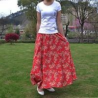 womens high rise midi skirts swing floral