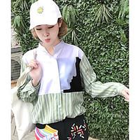 womens going out casualdaily simple spring summer shirt striped print  ...