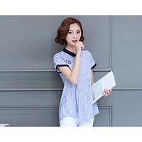 womens casualdaily simple summer t shirt print shirt collar short slee ...