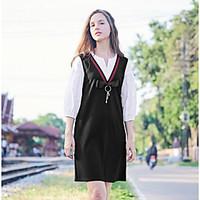 Women\'s Casual A Line Dress, Print Round Neck Midi Sleeveless Polyester Summer High Rise Micro-elastic Thin
